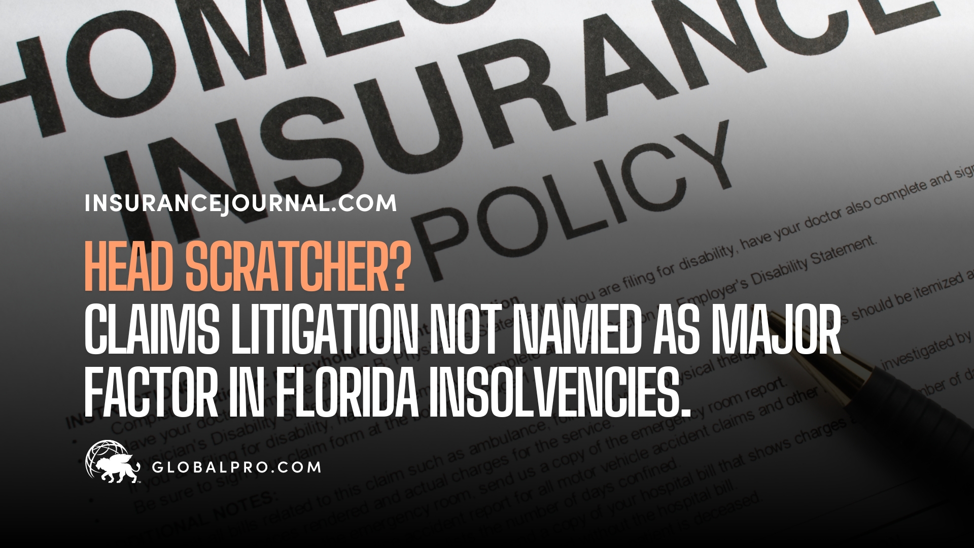Head Scratcher? Claims Litigation Not Named as Major Factor in Florida Insolvencies