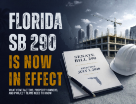 Florida SB 290 Is Now in Effect: What Contractors, Property Owners, and Project Teams Need to Know